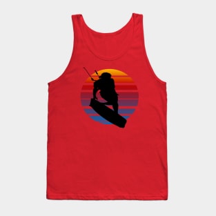 Kitesurfing Female Rider Silhouette Retro Sunset Tank Top